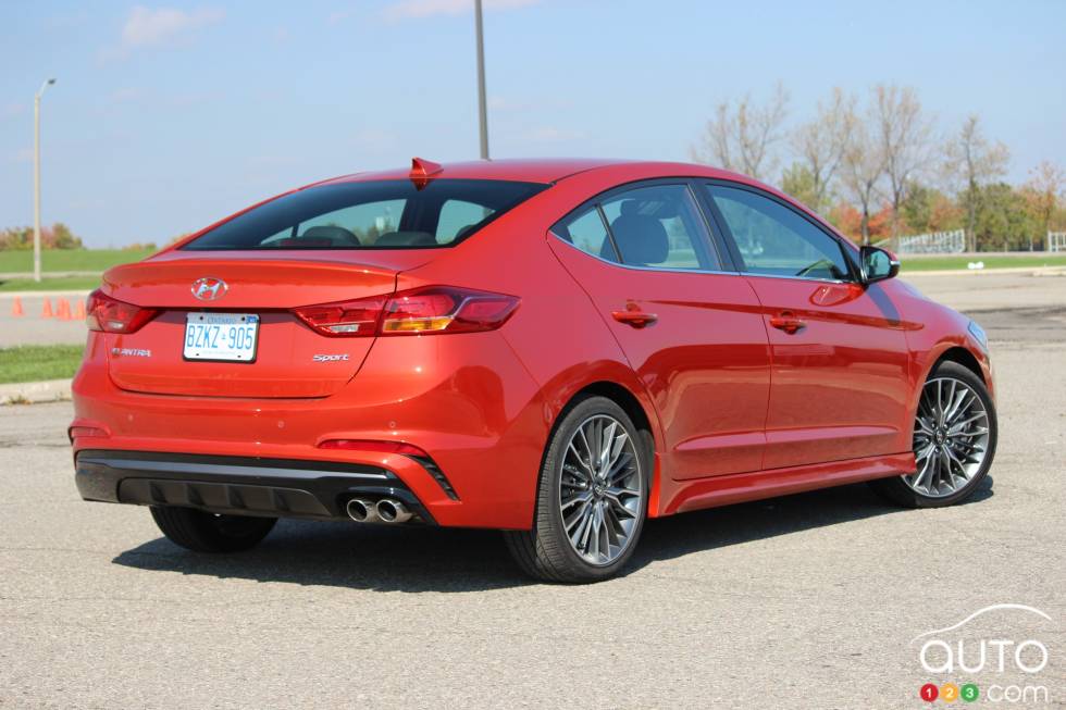 2017 Hyundai Elantra rear 3/4 view