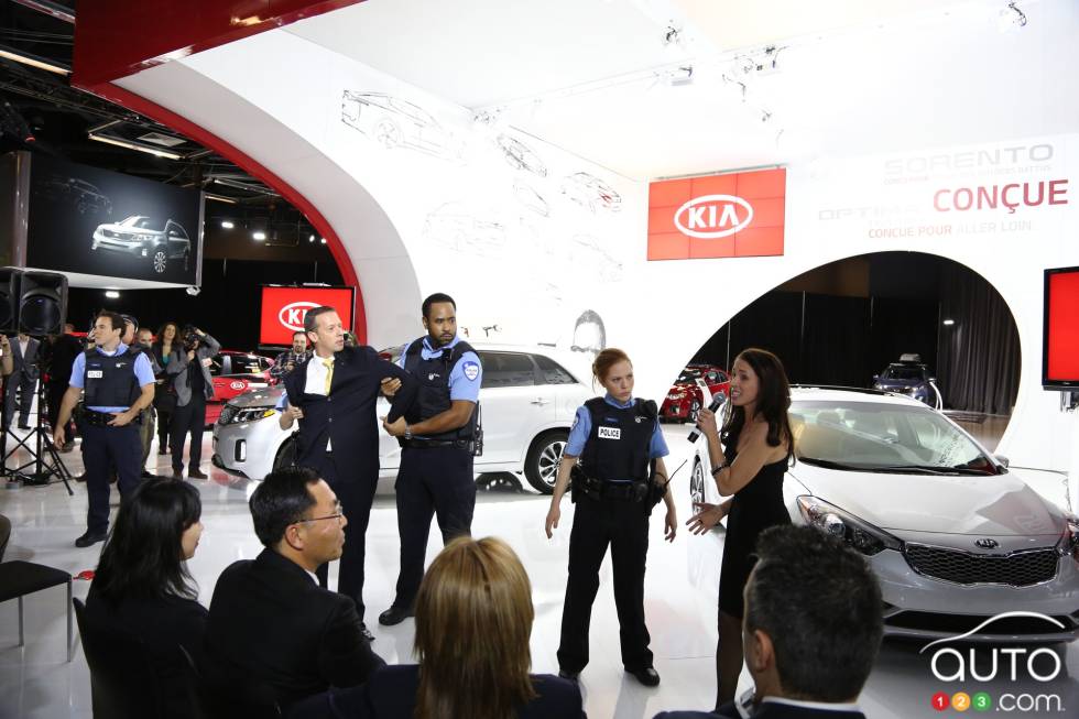 Kia booth at the 2013 Montreal International Auto Show.