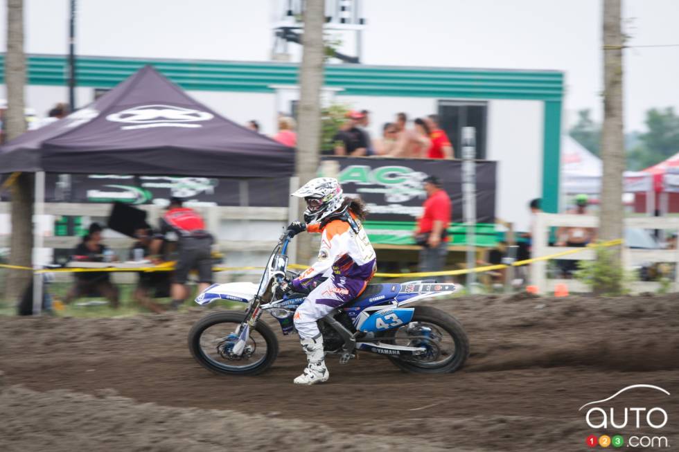 Émilie during a motocross championship round from the summer of 2013 at X-Town in Mirabel, QC