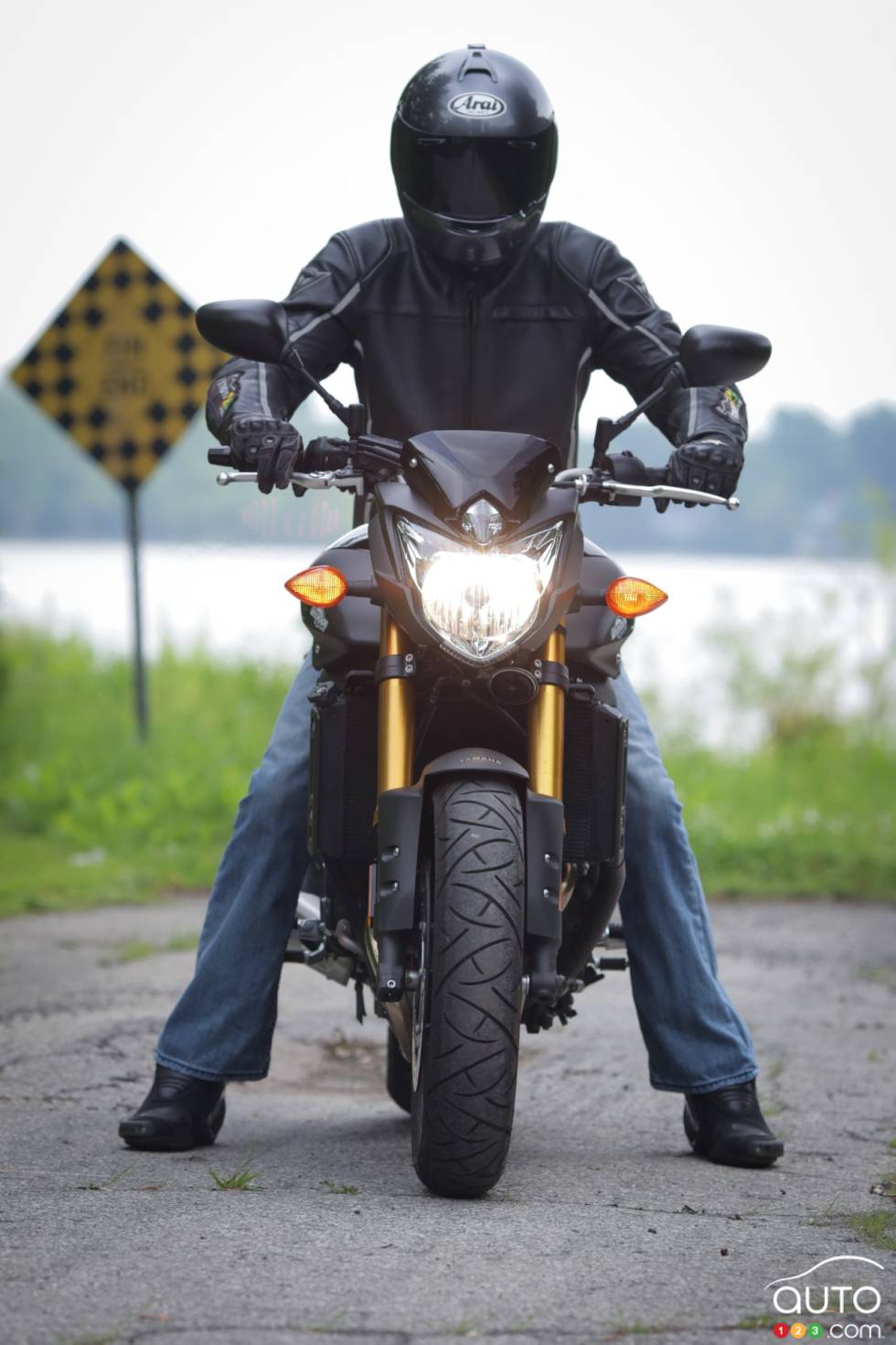 front view with rider