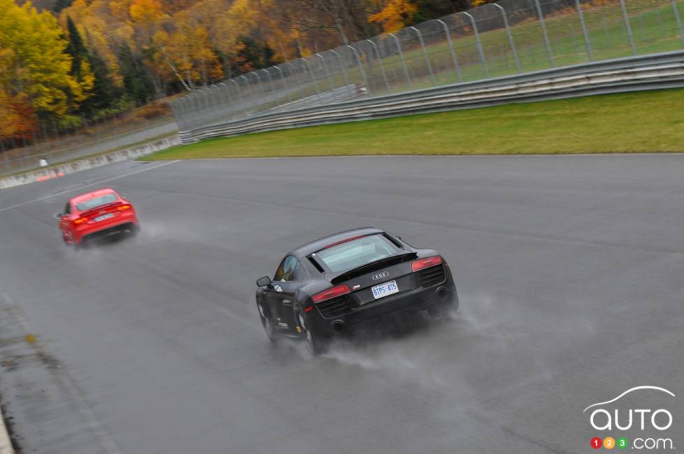 rear 3/4 action view