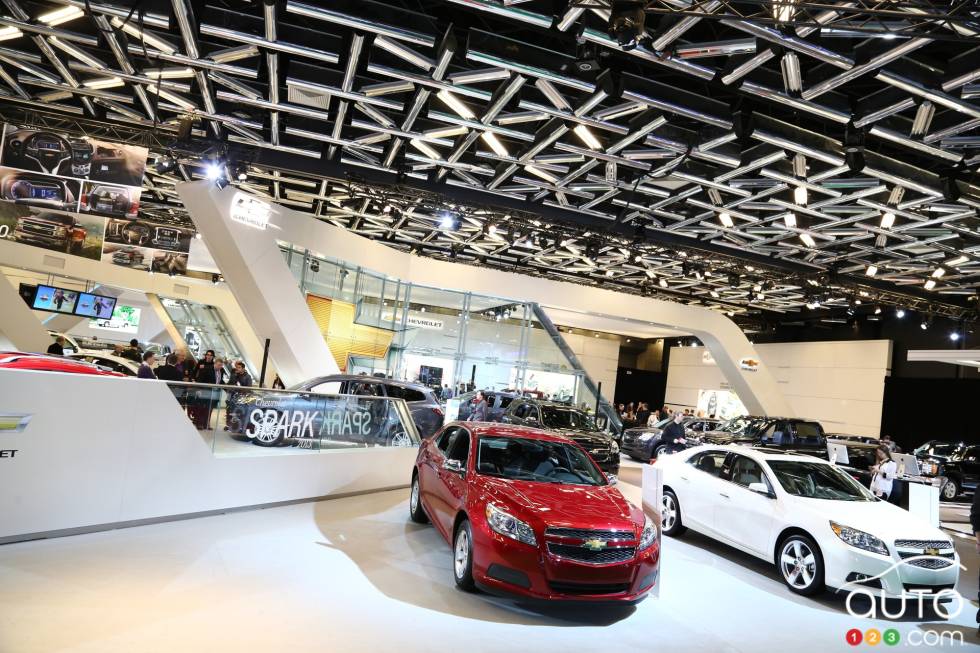 Chevrolet booth at 2013 Montreal International Auto Show.