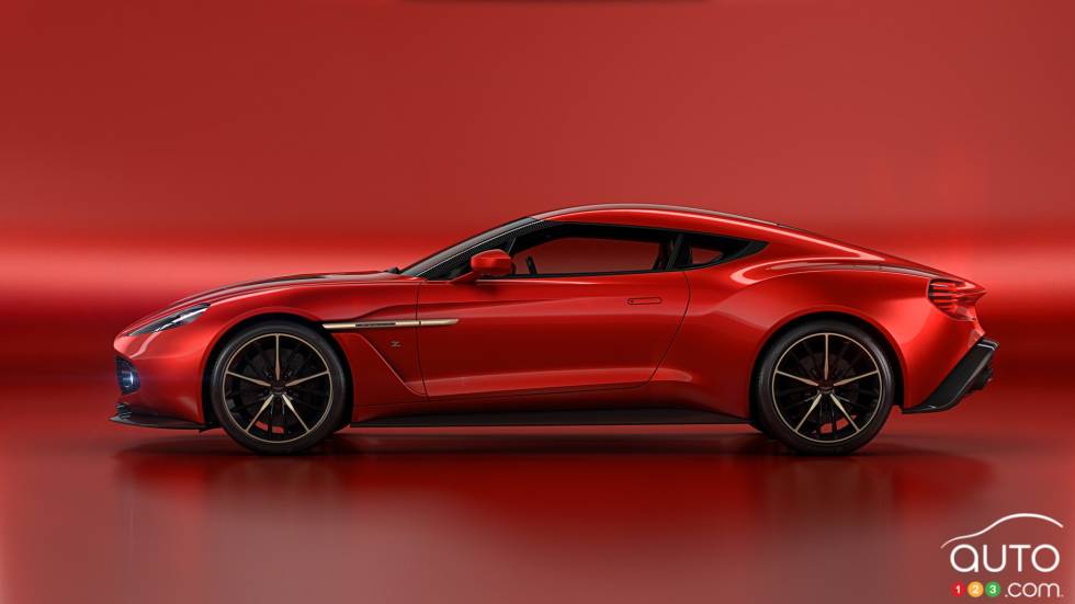 Vue de côté de l'Aston Martin Vanquish Zagato Concept