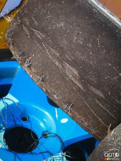 burned rubber from drifting