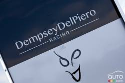 Dempsey Del Piero Racing hauler during the pre-race celebration.
