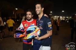 Fernando Alonso, Scuderia Ferrari. Daniel Ricciardo , Red Bull Racing. 