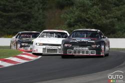 Alex Guenette, Motos Illimitées/DLGL Dodge and James Buescher, 22 Racing Dodge in action during race
