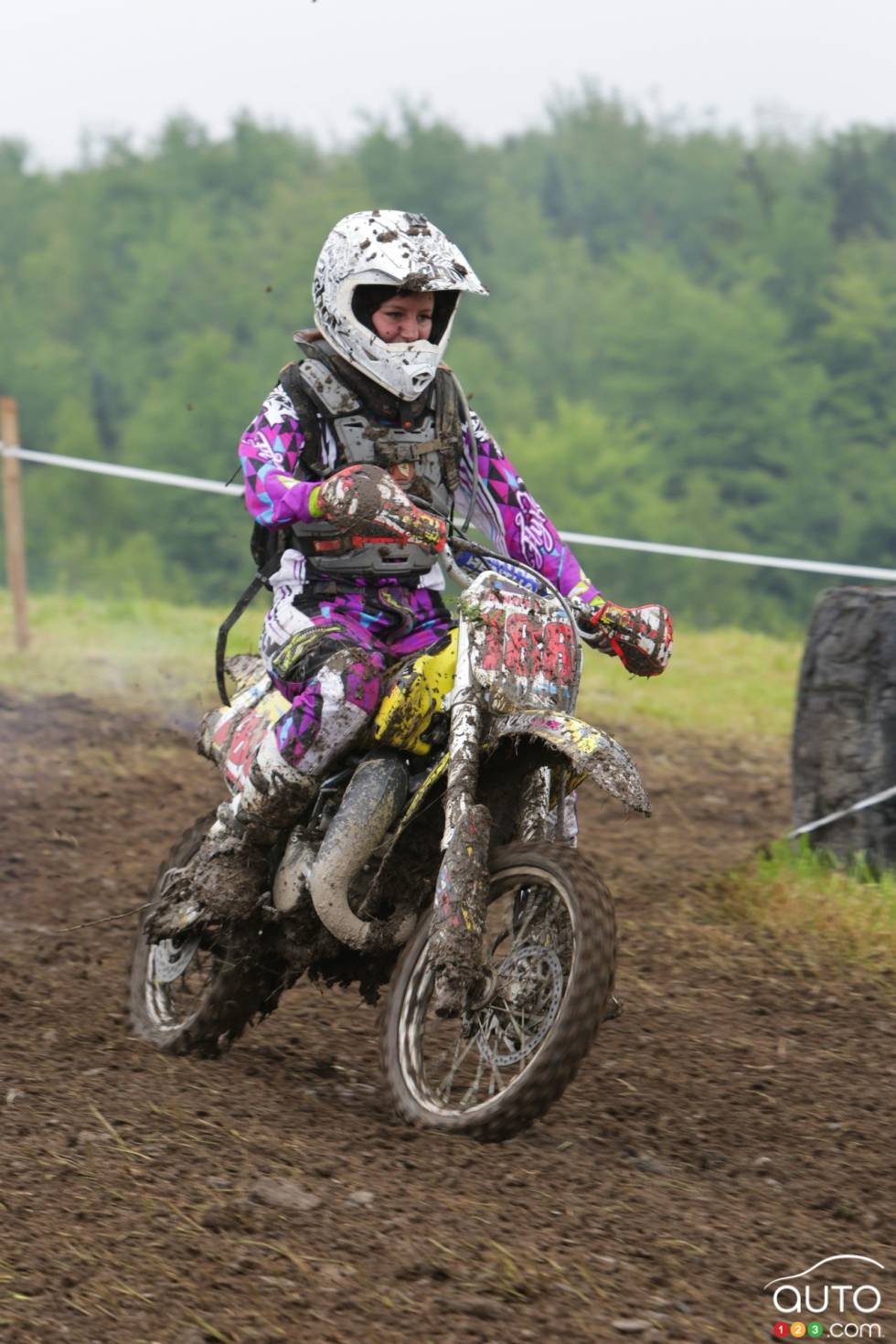 On and off the track action images of Jennyfer Sabourin.