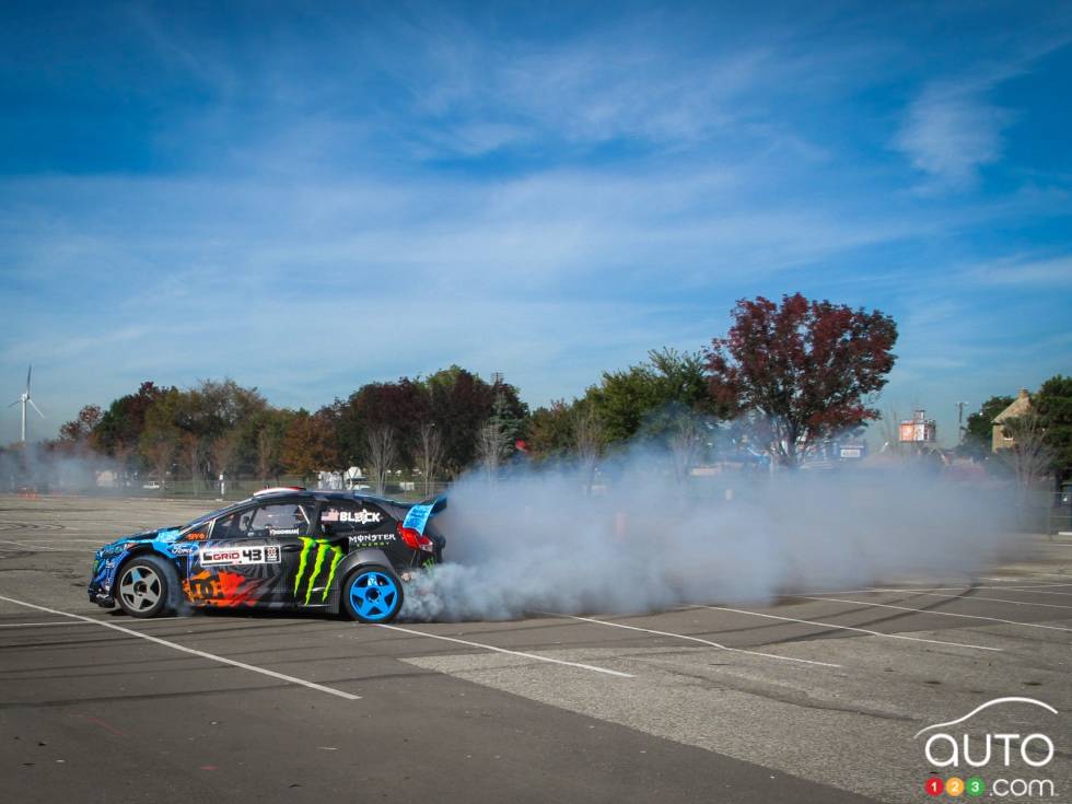 vue de côté en action