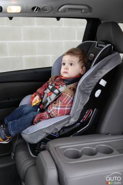 Child seat installed in the second row
