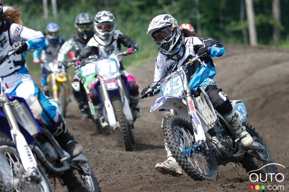Émilie during a motocross championship round from the summer of 2013 at X-Town in Mirabel, QC