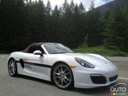 Right front 3/4 view, white Boxster S