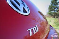 VW badge and TDI logo