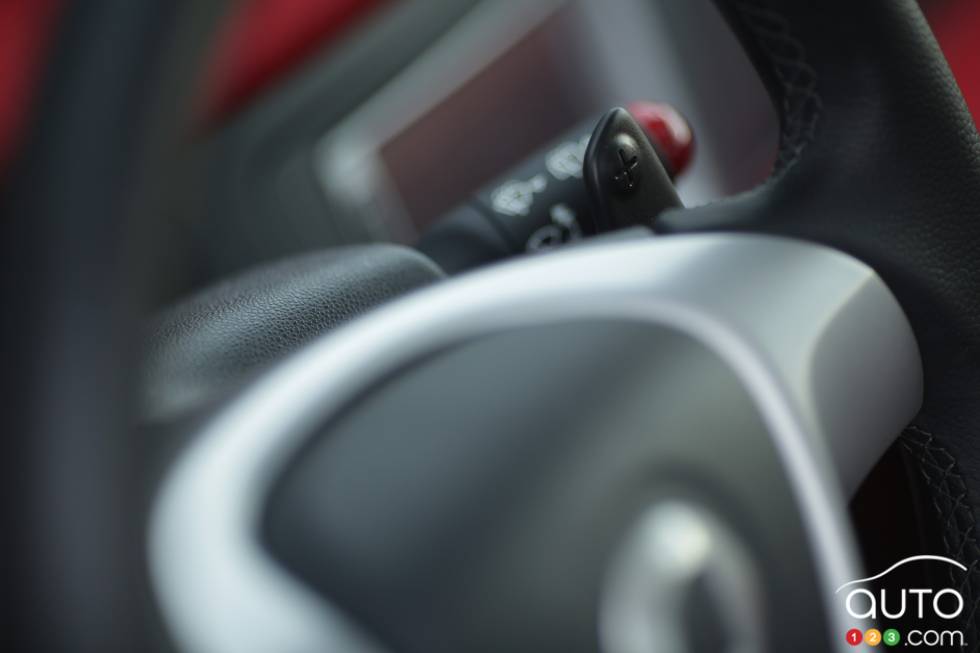 Paddle shifter on the steering wheel