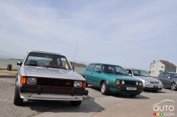 de gauche à droite; Volkswagen MK1 1984 GTI, MK2 1991 GTI, MK3 1997 GTI VR6