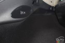 Rear seat adjustment button