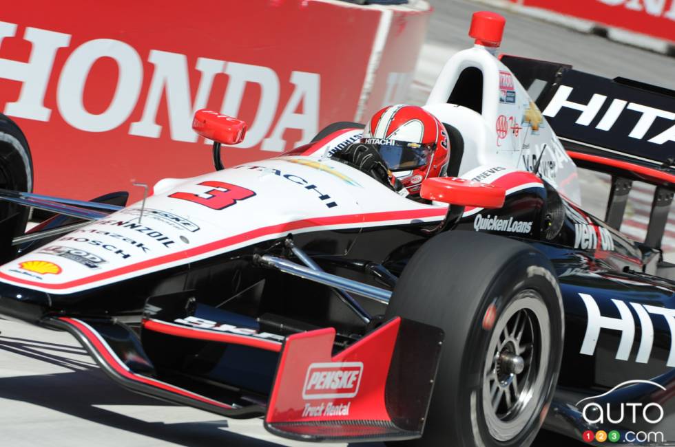 Helio Castroneves, Team Penske during practice