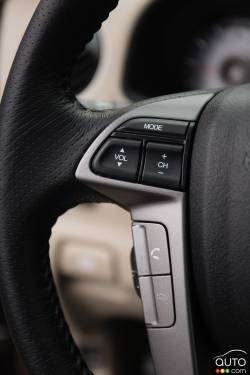 Steering wheel-mounted audio controls