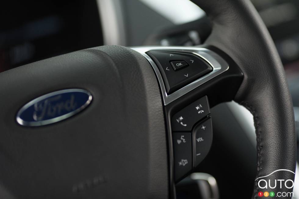 Steering wheel controls on the right