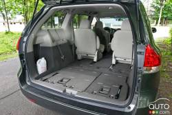 Cargo space with the third row bench seats folded down