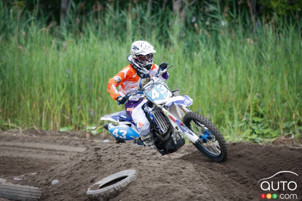 Émilie during a motocross championship round from the summer of 2013 at X-Town in Mirabel, QC
