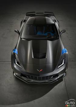 Vue de face de la Chevrolet Corvette Grand Sport 2017