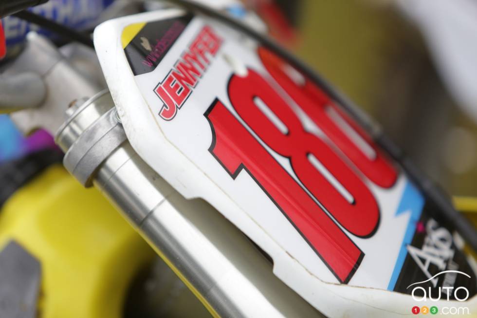 On and off the track action images of Jennyfer Sabourin.