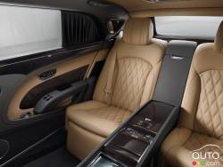 Banquette arrière de la Bentley Mulsanne extended wheelbase 2016