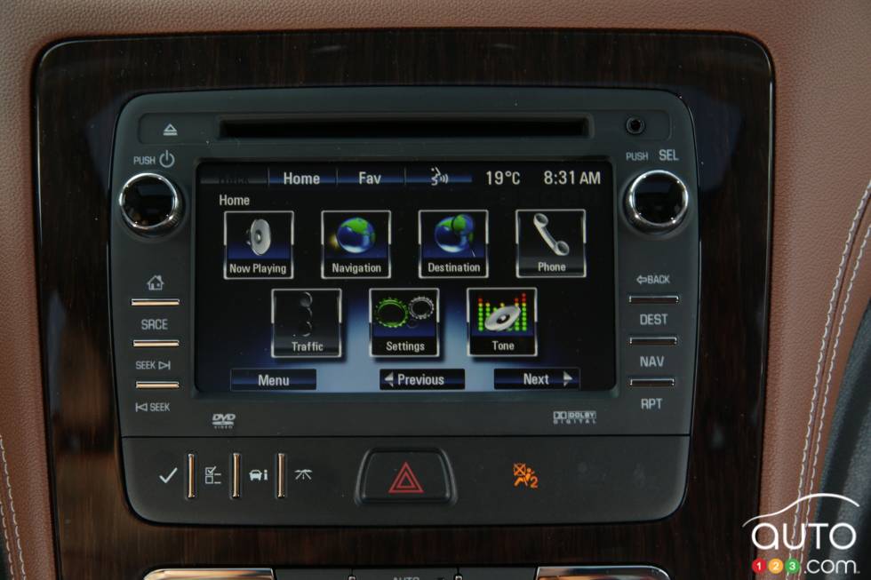 écran du système d'info-divertissement